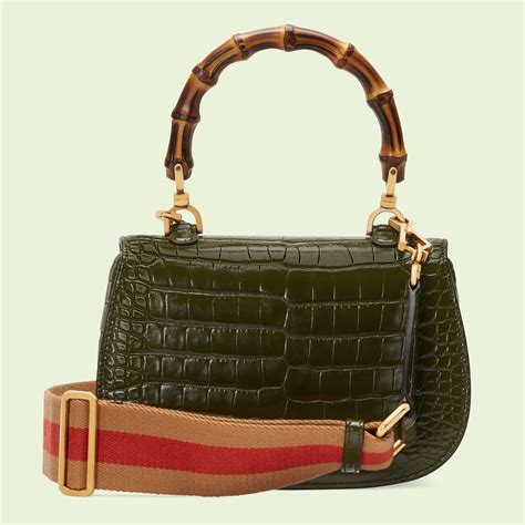 gucci crocodile bamboo bag|Gucci bamboo bag sale.